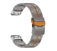 22/26mm No Gaps Titanium Metal Watchband Fit for Garmin(Titainium OR,22mm)
