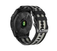 22 26MM Nylon Woven Strap For Garmin Tactix7pro Fenix 8 E 7X 7 Pro 6X 6 5X 5Plus Quick Fit Wristband(Black Gray,26mm)