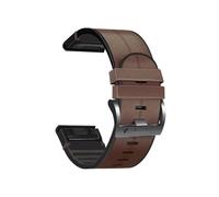 22-26mm Quick Adaptation Silicone Leather Watch Strap Fit For Garmin Fenix 6X 6 Pro Instinct 2X/Fenix 7 7X 5 5X Plus(Coffee,26mm)