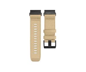 22 26mm Quick Fit Woven Nylon Sports Strap Fit For Garmin Fenix 7X/6X/5X/Enduro2 Quick/Tactix 7 Pro(Light brown,22mm)
