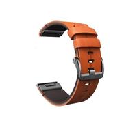 22 26mm Quick Release Leather Wristband Fit For Garmin 5Plus 6Pro 7Pro Fenix8 7XPro 5XPlus 6XPro(Brown-black buckle,26mm)