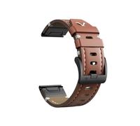 22 26mm Quick Release Leather Wristband Fit For Garmin 5Plus 6Pro 7Pro Fenix8 7XPro 5XPlus 6XPro(Brown2-black buckle,22mm)
