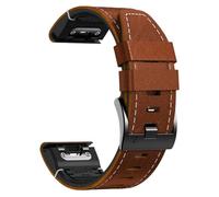 22、26mm Silicone Leather Quick Watchband Fit For Garmin Fenix 8 E 7 7X 6X 6 5X 5/Epix Pro/Gen 2 47mm 51mm/Enduro 3(Brown,26mm MK1 MK2 MK2i)