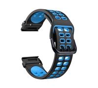 22/26mm Silicone Sport Quick disassembly Watchband fit for Garmin(Black Blue,For Fenix5 5Plus)