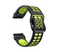 22/26mm Silicone Sport Quick disassembly Watchband fit for Garmin(Black Green,For Garmin Enduro 2)