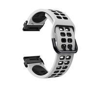 22/26mm Silicone Sport Quick disassembly Watchband fit for Garmin(White Black,For Fenix 6X 6XPro)