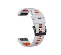 22 26MM Silicone Strap Fit For Garmin Fenix 7/7Pro/7X/6X/6 Pro/5X/5 Plus/Epix/Instinct Interchangeable Strap(Mist Grey Orange,22mm)