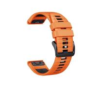 22 26MM Silicone Strap Fit For Garmin Fenix 7/7Pro/7X/6X/6 Pro/5X/5 Plus/Epix/Instinct Interchangeable Strap(Orange black,22mm)