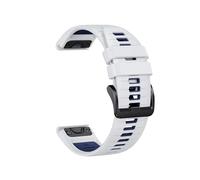 22 26MM Silicone Strap Fit For Garmin Fenix 7/7Pro/7X/6X/6 Pro/5X/5 Plus/Epix/Instinct Interchangeable Strap(White Dark Blue,22mm)