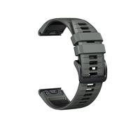 22 26MM Silicone Strap Fit For Garmin Fenix 7/7Pro/7X/6X/6 Pro/5X/5 Plus/Epix/Instinct Interchangeable Strap(Pale green black,22mm)