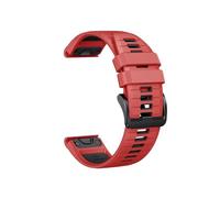 22 26MM Silicone Strap Fit For Garmin Fenix 7/7Pro/7X/6X/6 Pro/5X/5 Plus/Epix/Instinct Interchangeable Strap(Light red dark gray,22mm)