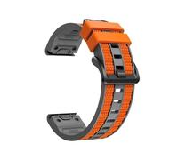 22 26mm Silicone Strap For Garmin Fenix 8 47 51mm 7 7X 6 6X Pro 5 5X Plus Tactix7 Enduro 3 2 Replace Bracelet Correa Accessories(Gray Orange,22mm Fenix 8 47mm)
