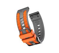 22 26mm Silicone Strap For Garmin Quatix 8/Fenix8/Tactix 47/51mm 7 7X 6 6X Pro Forerunner 970 965 Enduro 3 2 Replace Band(Gray orange,22mm 7/6/5)