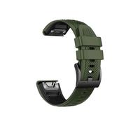22、26mm Silicone Waterproof and dustproof Quick disassembly Watchband Fit for Garmin Most watches(Army green black 1,22mm)