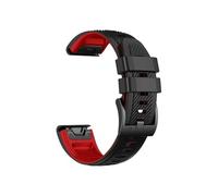 22、26mm Silicone Waterproof and dustproof Quick disassembly Watchband Fit for Garmin Most watches(Black Red,26mm)