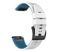 22/26mm Silicone Waterproof and dustproof Quickfit Watch Strap Fit for Garmin Fenix 7X 7 Pro/Solar 6 6X Pro/Sapphire 5X 5 Plus/EPIX Enduro 2(White blue,22mm)