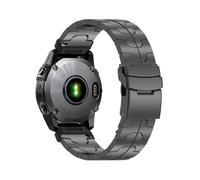 22/26mm Titanium metal Quick disassembly Watchband fit for Garmin Fenix(Black,22mm)