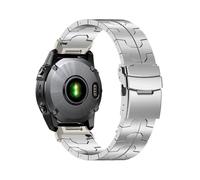 22、26mm Titanium metal Quick disassembly Watchband fit for Garmin Fenix E 8/AMOLED 7X 7 Pro 6X 6/Instinct 3 45mm(Silver,26mm)