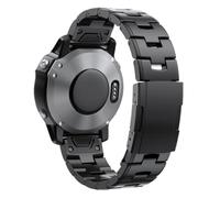 22/26mm Titanium Metal Quick Disassembly WatchBand Fit for Garmin, Tool-Free Quick Release Strap(Black,22mm)