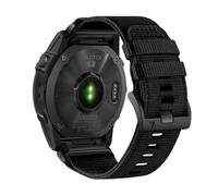 22/26mm Woven Nylon Sports Quick Release Watch Bands fit for Garmin Fenix 7X 6X 5X Enduro2 Tactix 7 Pro(Black,26mm)