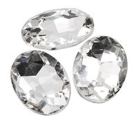 22 * 30mm Oval Cabochon Cushion Cut Fancy Crystal Stone Cubic Zirconia Stone for Jewelry Making 10pcs/lot (White)