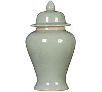 22 * 39cm Antique Ice Crackle Ceramic Ginger Jar Vase for Home Decor, Oriental Ceramic Ginger Jars Vase with Lid Flower Pot for Bedroom (G 22 * 39cm)