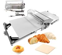 22.4" Folding Dough Sheeter, Thickness Adjustable Electric Dough Roller, Machine Stainless Steel Sheeter, Baking Pastries and Bread, for Home and Commercial Bakeries