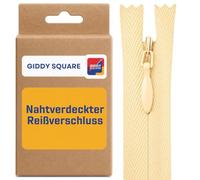 22" (56cm) Cream Invisible Zip - Concealed Nylon Closed-End