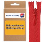 22" (56cm) Red Invisible Zip - Concealed Nylon Closed-End