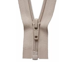 22"/ 56cm YKK Nylon Open End Zip: Beige