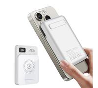22.5W Magnetic Power Bank 10000mAh, 15W Wireless Portable Charger for Mag-Safe, 20W PD USB-C External Battery Pack for iPhone 17 16 15 14 13 12 Pro Max/Air/Plus, Samsung/Google/LG/Switch/iPad, White