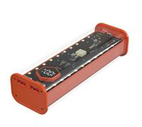 22.5W Power Bank Case Compatible with 4 Flat 21700 Cells Featuring Dual Output and LED Power Level Visualization (orange)