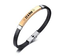 22 A Day Bracelet for Men,Military Veterans Leather Bracelets Memorial Gift Army Navy Airforce Firefighter Jewelry for Independence Day,Support,PTSD Awareness, M, Leather, Agate