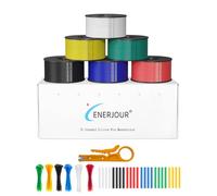 22 AWG 0.3 mm² Silicone Electrical Wires, 6 Colour Hook Up Kit 22 Gauge Stranded Tinned Copper Wire, 8 Metre Wire Spool Per Roll for 12V, 24V, DIY, Automotive, Battery, Lighting CE Listed
