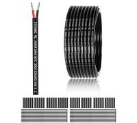 22 AWG 2×0.3mm² 2 Core 12V 24V Electrical Wire 100FT/30M, 22 Gauge 2 Conductor Wire Cable Stranded Tinned Copper PVC Twin Wires for LED Strips Lighting, Outdoor Cable, Automotive, CE Listed
