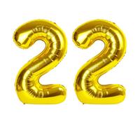 22 Balloons Number Birthday Party Decorations, 40 Inch Baloons for Women Men, Gold Number Decor for Party, Marriage Proposal, Wedding Anniversaries Events