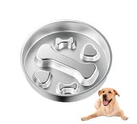 22 cm Anti-Slinging Bowl Dog Stainless Steel Non-Slip Choking Proof Pet Food Container Maze Bowl Stainless Steel Feeding Bowl Dog Metal for All Dog Breeds Dogs (Bone)