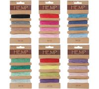 22 Colours Thread Cord, Pack of 24 1 mm Multicoloured Flax Cord Natural Cord Rope Macrame Jewellery Micro Cord Cable Colourful Hemp Cord Jute Cord for DIY Bracelets Crafting Crafts (108 m)