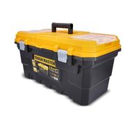 22" Heavy Duty Craft Tool Storage Box with Removable Tray &Compartment Organiser