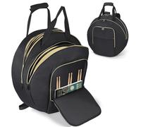 22" Cymbal Bag - Double-Layer Cymbal Gig Bag With Shoulder Strap & Handle 8mm Dual Padded Divider, Multi-Compartment Cymbal Soft Case, Stores Drum Cymbals & Accessories, Perfect for Gigs & Travel