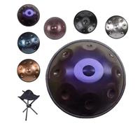 22" D Minor Music Handpan 9/10/12 Notes Steel Handpan Tongue Drum Instruments, 432/440Hz Hand Pan Drum Sets, For Adults, Children, and Beginners Percussion Instrument(F,10 notes(440HZ))