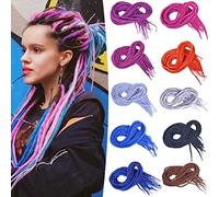 22" Double Ended Dreadlock Extensions 10 Strands/Pack DE Handmade Synthetic Crochet Braid in Dreads Extension, P/Purple