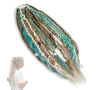 22" Elastic Dread Ponytail Hair Extension, Boho Dreadlock Ponytails, Natural Hand-braided Braided Hair Ponytail Extension, Easy 1-Minute Clip-In Ponytail for Festival, Travel & Casual (G)