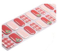 22-Finger Christmas-Themed Gel Nail Stickers, No-Bake Gel Nail Strips, Multiple Designs Available, Gentle and Non-irritating.(BSA-0177)