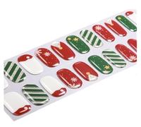 22-Finger Christmas-Themed Gel Nail Stickers, No-Bake Gel Nail Strips, Multiple Designs Available, Gentle and Non-irritating.(BSA-0097)