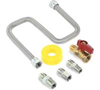 22" Flexible Natural&Propane Gas Connector One Stop Appliance Hook Up Kit W/ 1/2" Shut on/Off 3 Different Coupling