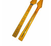 22 Frets Maple Electric Guitar Neck Fretboard Inlay Stars Glossy Paint Yellow Color Parts Accessories(22frets)