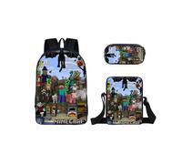 (22) Game Cartoon Minecraft Character Printed Children Capacity Backpack Large