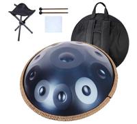 22'' Handpan Drum, 9/10/ 12 Notes Hand Pan Percussion Instrument D Minor 432HZ /440 HZ Steel Handpan Drums With Tripod,for Musical Education,Meditation (Blue 9 Notes(432HZ))