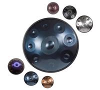 22" Handpan Drum 9/10/12 Notes in D Minor Hand Drum with Bag and Handpan Holder for Sound Healing Yoga 432/440Hz Steel Handpan Instrument with Bag Stand Hand Mallets(Gold,440HZ/10Note)